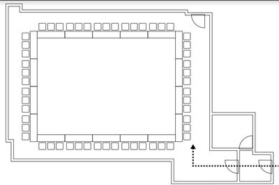 ロの字形式レイアウト(通常の会議向け) - 新橋アイマークビル4F セミナールーム/大会議室の間取り図