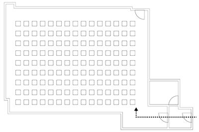 シアター形式レイアウト(入社式や式典向け) - 新橋アイマークビル4F セミナールーム/大会議室の間取り図