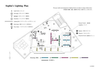 本格的な調光機能。 - Sophia(ソフィア) 京都から25分のハイセンスなレンタルスペースの間取り図