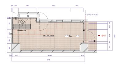 marble gallery 天高３.7メートルの洗練されたアートギャラリーの間取り図