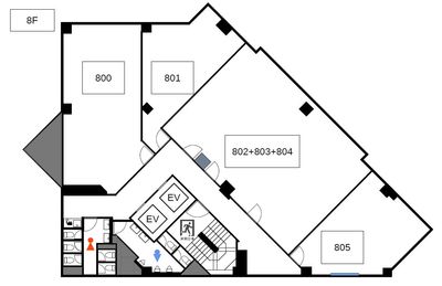 8階　フロアマップ - 【リロの会議室】池袋 【リロの会議室】池袋　802+803+804の間取り図