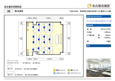名古屋会議室 名古屋伏見駅前店 第6会議室【室料30%オフ】 の間取り図