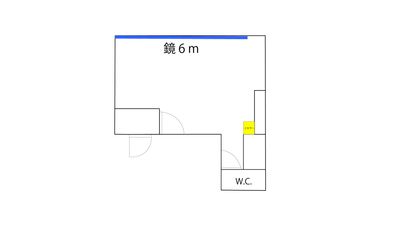 6mの大型鏡があるダンス特化スタジオ 1h500円６ｍの大型鏡でダンスレッスンにお勧め！！！の間取り図