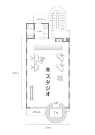 コンセール白壁4F 電動式バックペーパーと本格的照明機材付きレンタルスタジオの間取り図