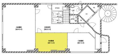 フロアマップ - 貸会議室２４大宮 小会議室Bの間取り図