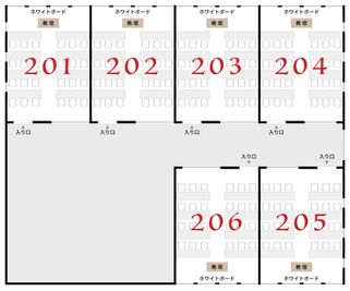 レイアウト図 - サム貸し会議室 201会議室【1名～24名】30平米の間取り図