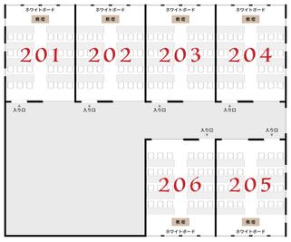 サム貸し会議室 203会議室【1名～24名】（２F）30平米の間取り図