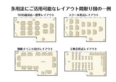 多用途にご活用可能な間取り図の一例 - 秋葉原レンタルスペース事務局（3店舗運営） 秋葉原レンタルスペース203 　多用途レンタルスペース＆貸会議室の間取り図