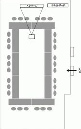 ロの字型レイアウト - 貸会議室 オフィス東京 C5会議室の間取り図