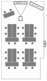 Ｔ字島型レイアウト - 貸会議室 オフィス東京 C5会議室の間取り図