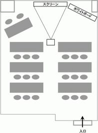 スクール型レイアウト - 貸会議室 オフィス東京 A4会議室の間取り図