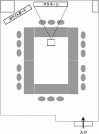 ロの字型レイアウト - 貸会議室 オフィス東京 A4会議室の間取り図