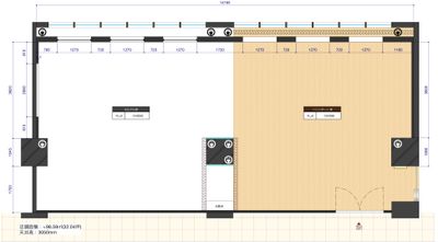 arts&studio_間取り図／スペース面積：98.59㎡（32.04坪） - レンタルスペース・レンタルスタジオ「ARTS＆STUDIO」 【駅直結】1F好立地のあらゆるイベントに対応できるマルチスペースの間取り図