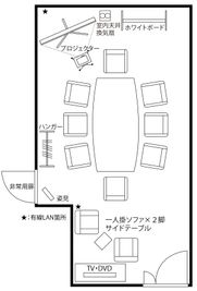 【PARM-CITY131貸会議室　Room5D】図面｜ - PARM-CITY131貸会議室 仙台｜PARM-CITY131貸会議室　Room5D｜最大8名の間取り図
