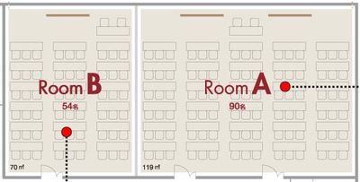 ワイム貸会議室赤坂スターゲートプラザ　ご予約は00分～00分です Room A+Bの間取り図