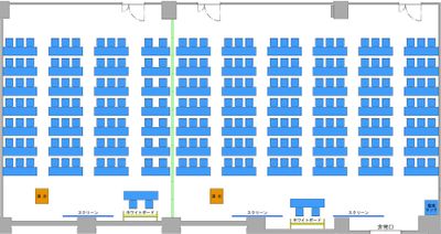 ワイム貸会議室荻窪　ご予約は00分～00分でお願いいたします。 Room A+Bの間取り図