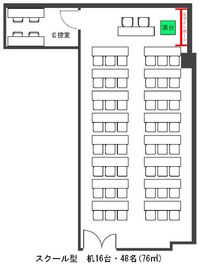 ワイム貸会議室お茶の水　ご予約は00分～00分でお願いいたします Room Eの間取り図
