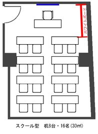 ワイム貸会議室お茶の水　ご予約は00分～00分でお願いいたします Room Fの間取り図