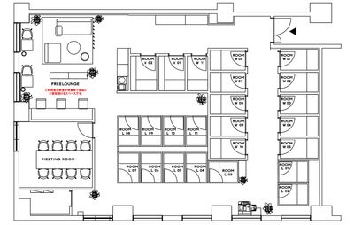 H¹T浦和西口 THE GARDEN（サテライト型シェアオフィス） ROOM W05の間取り図