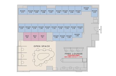 H¹T海老名（サテライト型シェアオフィス） ROOM L 25の間取り図