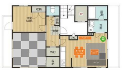 165_Oasis錦糸町 キッチンスペースの間取り図