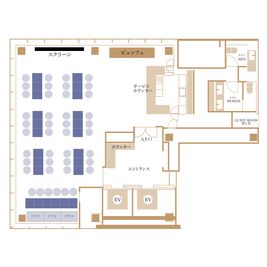 【着席レイアウト】 - 〈貸切スペース〉シャンクレール銀座  〈貸切スペース〉シャンクレール銀座の間取り図