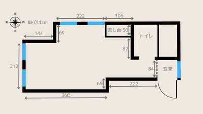 19㎡のワンルームの間取りです - 撮影スタジオ「アイアン」 みんなが光の魔術師になれる撮影スタジオ「アイアン」の間取り図