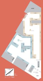 Aホール、Bホールそれぞれのレンタル、またはAB全ホールでのレンタルが可能です。 - ギャラリーセンタービル　銀座洋協ホール 銀座洋協ホール の間取り図