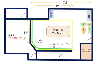 スタジオの間取り図になります。 - LOOP HAKATA 撮影スタジオLOOP HAKATAの間取り図