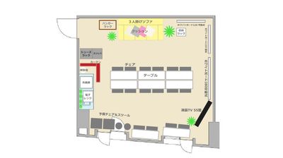 ３０㎡のゆとりに空間です。
設備はすべて無料でお使い下さい。 - ウィルシャー・プレイス四谷 貸し会議室の間取り図