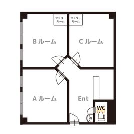 上野アメ横撮影スタジオStudio apps Aroom　ガーリー調の空間の間取り図