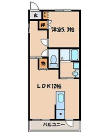 奥の部屋がこのページのレンタルスペースとなります。（5.3帖のスペースは別です） - レンタルサロン　en （えん） レンタルサロン　en　 (えん)の間取り図