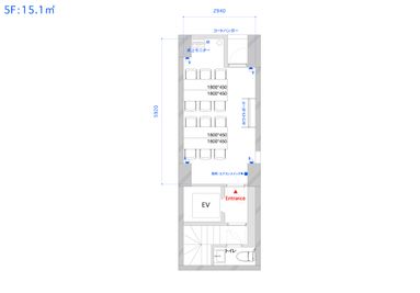 間取り図 - 【閉店】TIME SHARING 三越前 斉丸日本橋ビル 【閉店】5Aの間取り図
