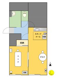 約40㎡の広々空間 - レンタルサロン Dream smile 神戸魚崎店 【神戸市東灘区】完全個室で整体、エステ、カウンセリングに最適✨の間取り図