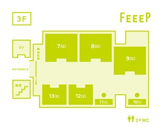 FEEEP秋葉原岩本町店 【FEEEP秋葉原岩本町店 1名カウンター席】の間取り図