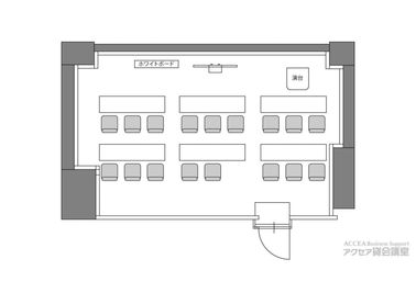 東京会議室 アクセア会議室 虎ノ門店 第1会議室の間取り図