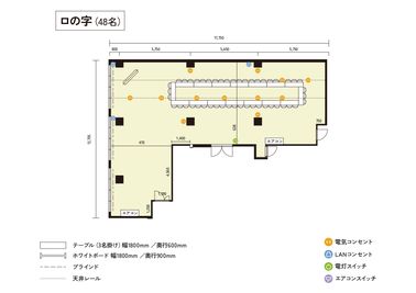 京都会議室 四条烏丸貸会議室京都高辻ビル 会議室の間取り図