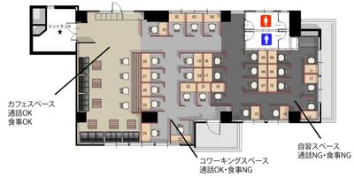 レイアウト図 - 自習室KAKOI（江戸川橋駅前店） 指定席：15番（半個室ブース・幅86cm）/サイレントエリアの間取り図