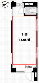 19.08㎡となります。 - ダンススタジオ【ＧｒｅｅｎＡｃe３】 千葉駅ダンススタジオ【ＧｒｅｅｎＡｃｅ３】の間取り図