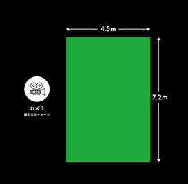 スタジオは幅7.2ｍ、奥行き4.5ｍ - 東京タワーメディアセンター3F　ストーンライズスタジオ ストーンライズスタジオ(AVRJapan)の間取り図