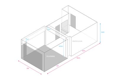 白床：17㎡ /フローリング：16㎡ /天井高：2.8m - LOBO Hamacho Studio 撮影スタジオ、レンタルスタジオの間取り図