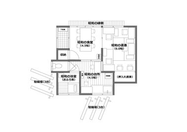 アイビーカフェ府中 【昭和レトロな一軒家】昭和の食堂の間取り図