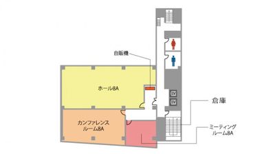 x(閉鎖)TKP麹町駅前会議室 ホール8Aの間取り図