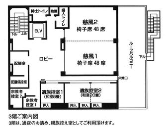 三階間取り図 - 羅漢会館 「羅漢会館」瑞光１＋２の間取り図