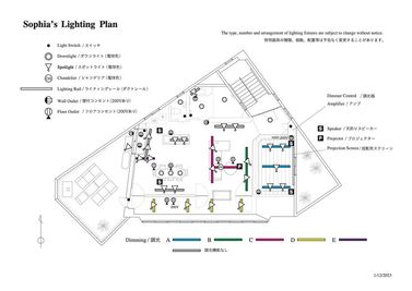 本格的な調光機能。 - Sophia(ソフィア) 【2時間から利用可】京都から25分の撮影スタジオ・ハウススタジオの間取り図