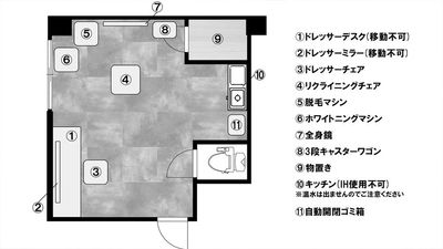【広さ】
 ・18㎡

【定員人数】
・4人収容
・4人着席可能 - JIBUN SALON(渋谷駅) 【渋谷駅徒歩3分】完全個室プライベートサロン｜清潔感のある空間の間取り図