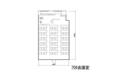 みんなの貸会議室　名古屋栄店 名古屋栄706会議室【定員54名】みんなの貸会議室名古屋栄店の間取り図