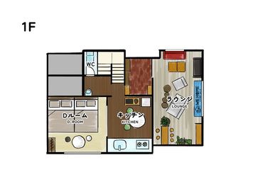 １Fフロアマップ - 【テーマは海の家】WE HOME STAY 鎌倉・由比ヶ浜の間取り図