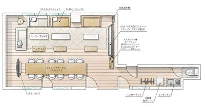 1フロア貸切！
最大35名 - chill inn 新大久保【新大久保駅3分】2023年オープン chill inn新大久保【新大久保駅3分】2023年オープンの間取り図