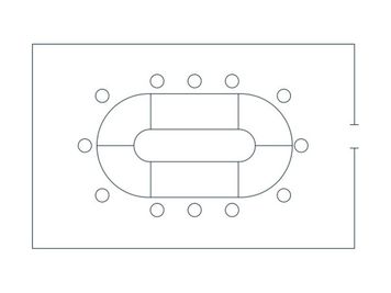 最大12名着席可能。 - ゆとりろ磐梯熱海 小会議室の間取り図